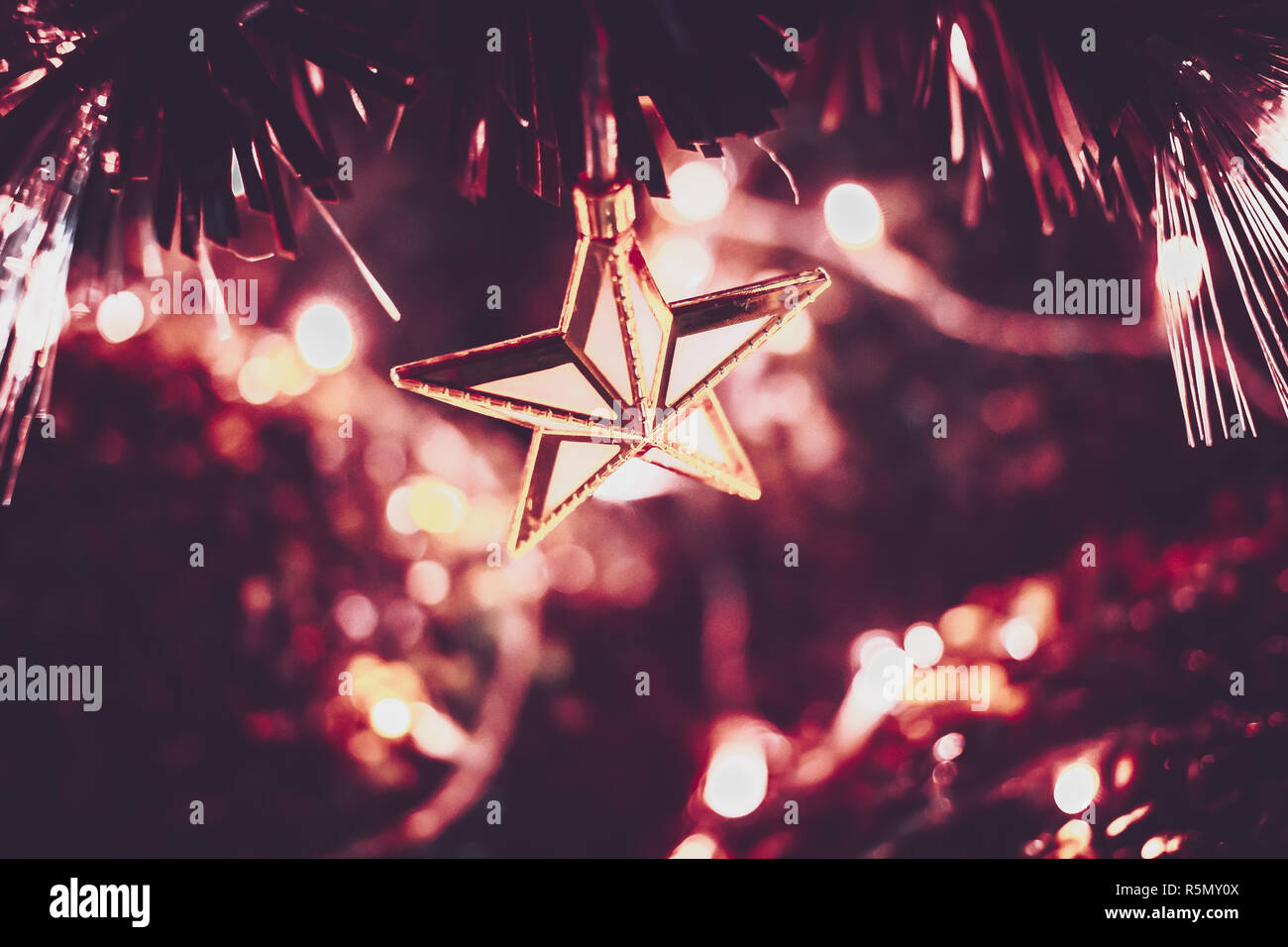 christmas decoration lights background Stock Photo Alamy