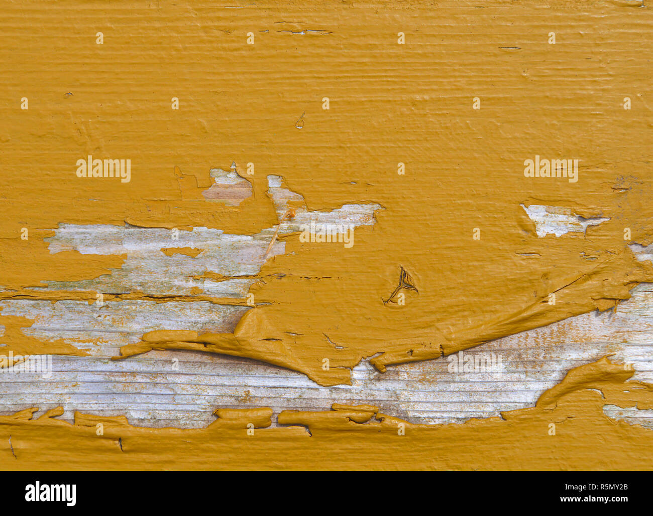 yellow peeling paint wood texture background Stock Photo - Alamy
