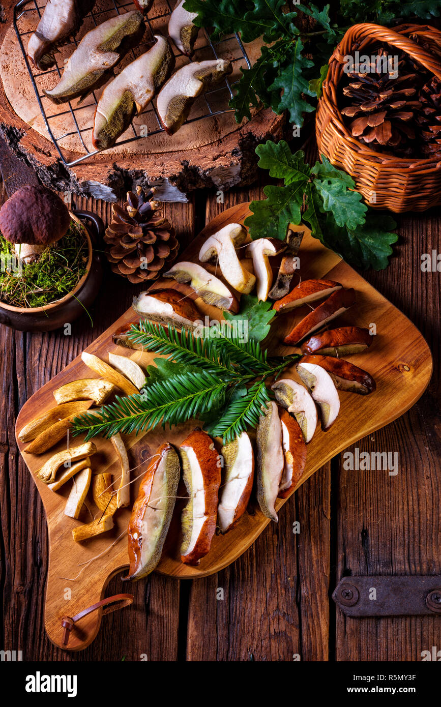 prepare dried mushrooms Stock Photo Alamy
