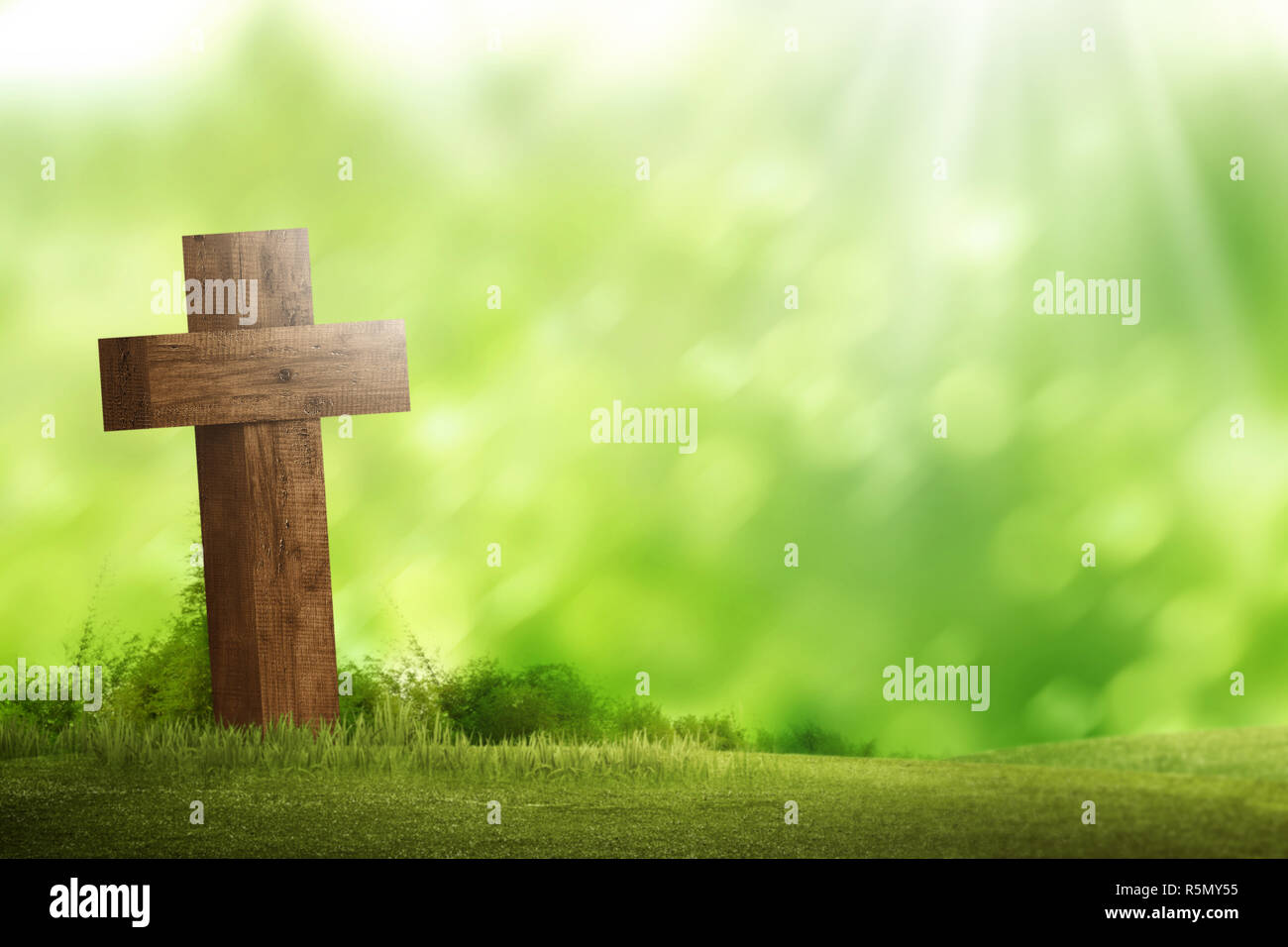 Wooden christian cross Stock Photo - Alamy