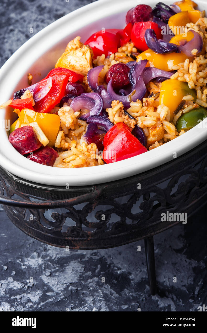 French Jambalaya with chicken and rice Stock Photo Alamy
