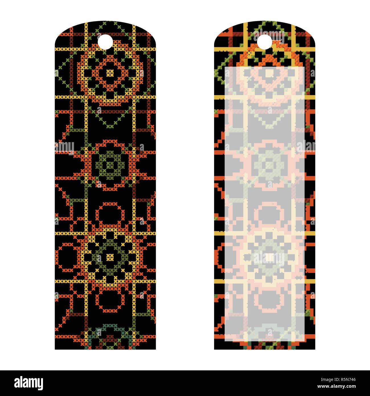 Clothing tag. Abstract embroidery texture. Vector illustration Stock