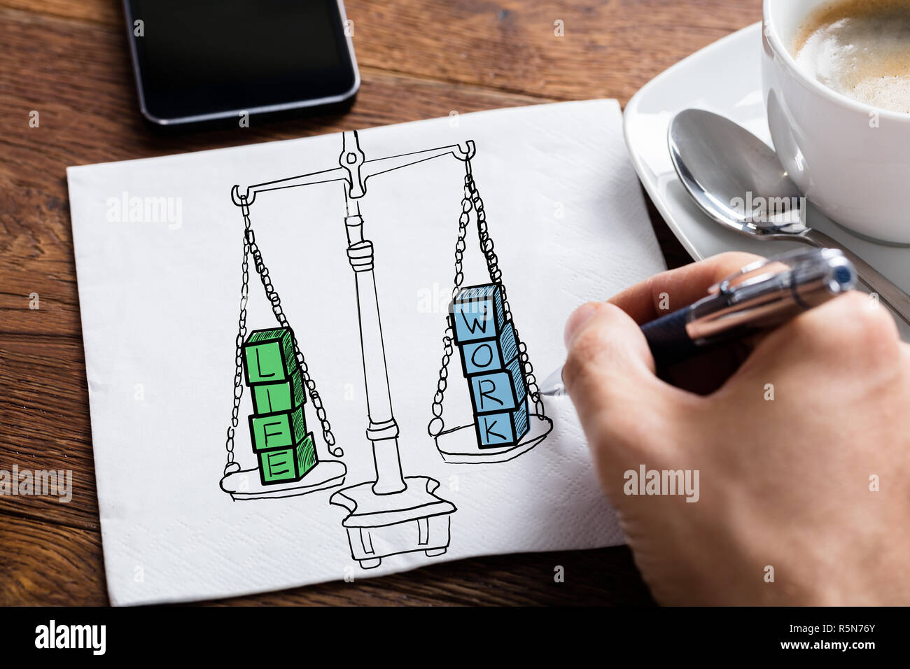Work Life Balance Drawing Stock Photo - Alamy