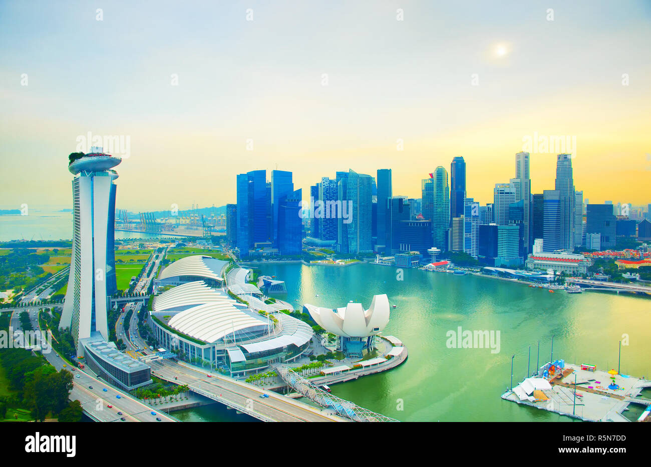 Aerial singapore city backdrop hi-res stock photography and images - Alamy