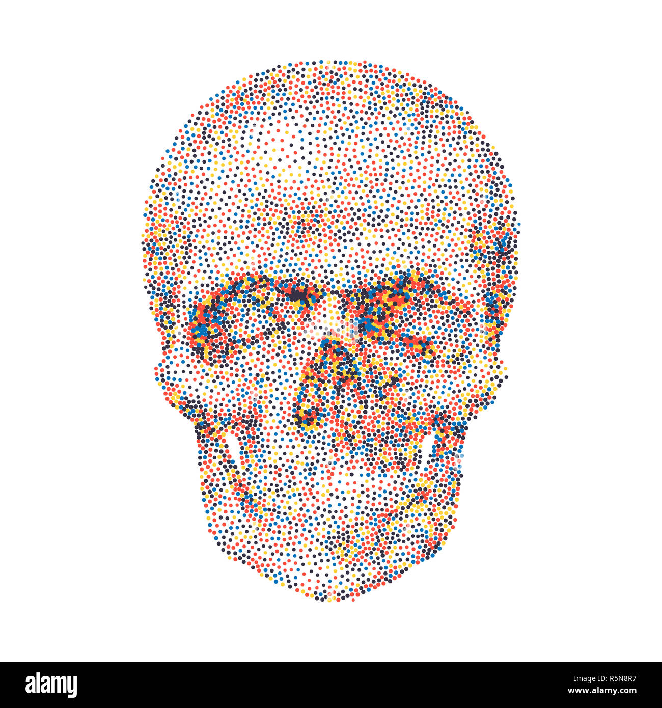 Geometric background with colorful skull Stock Photo
