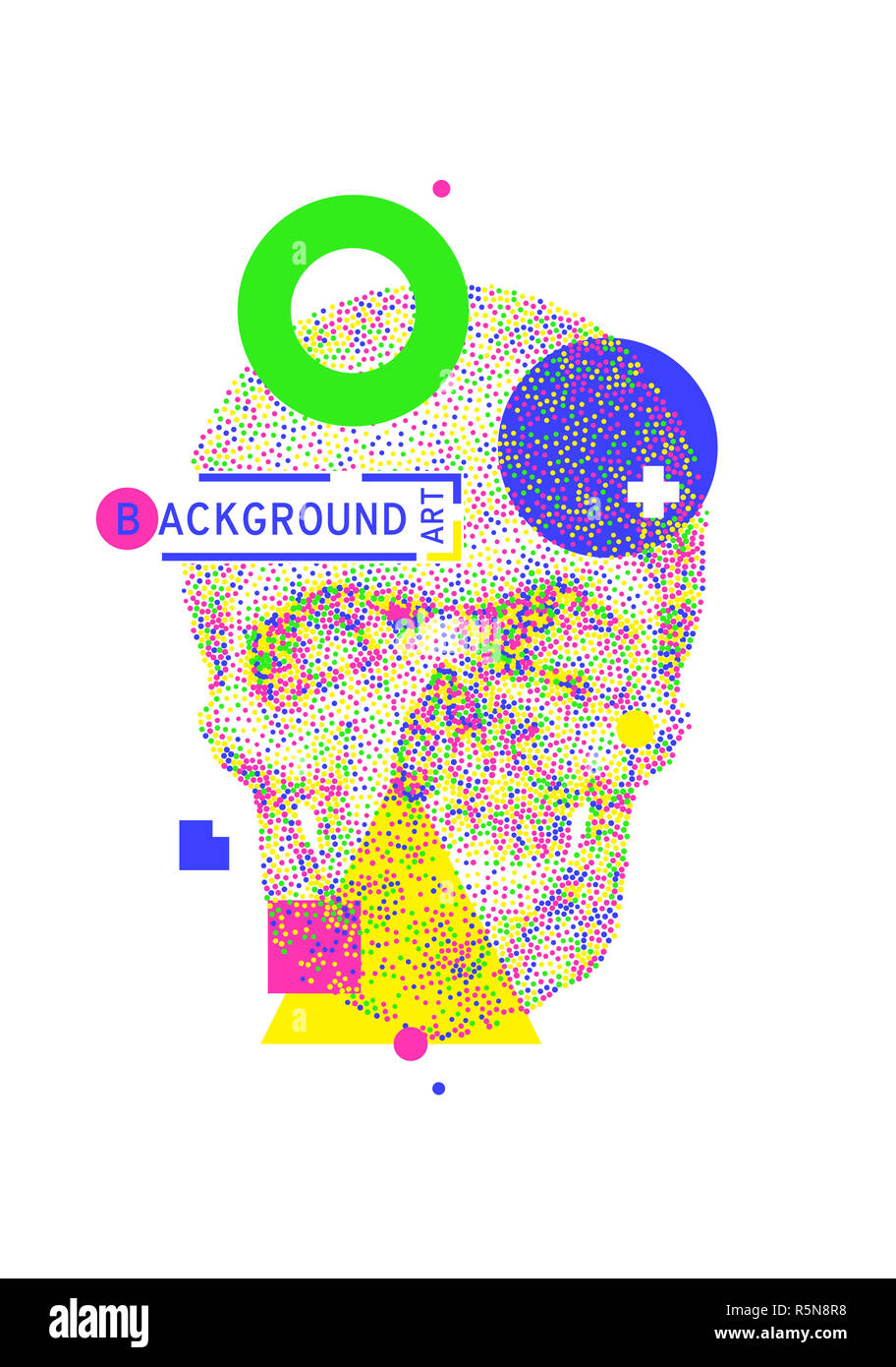 Geometric background with colorful skull Stock Photo
