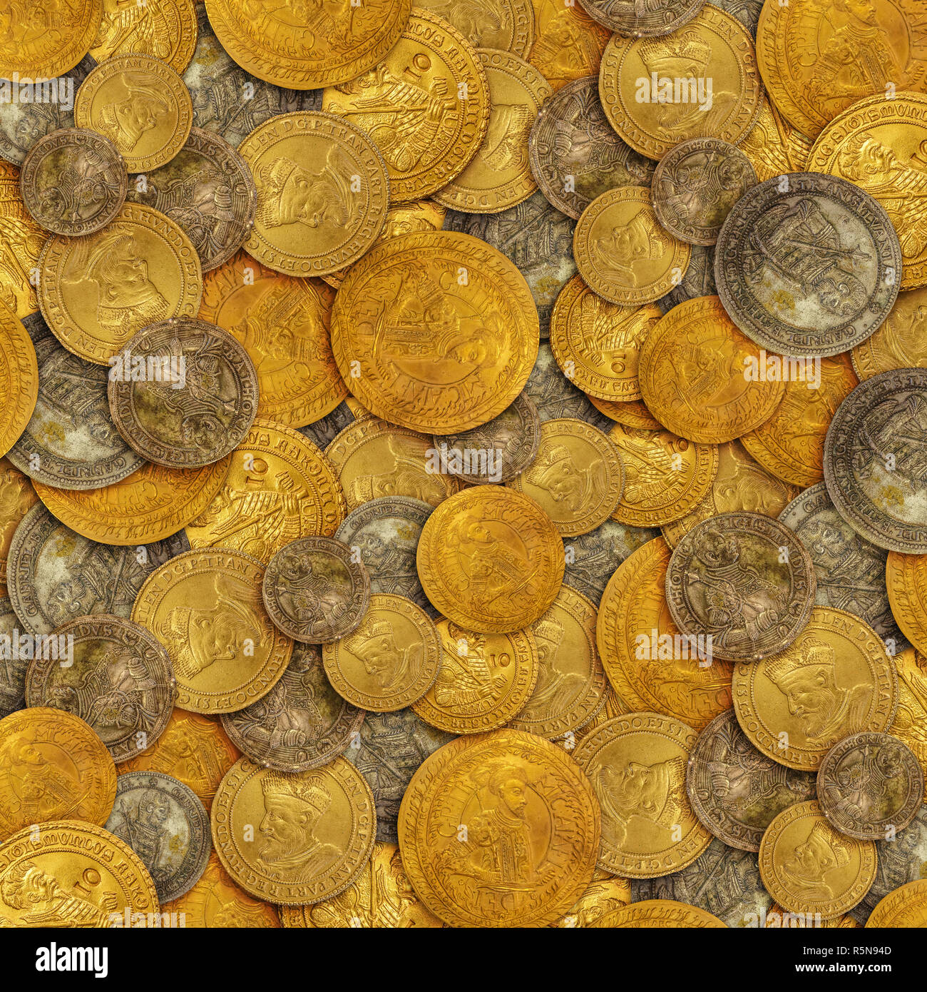 Old gold coins Stock Photo