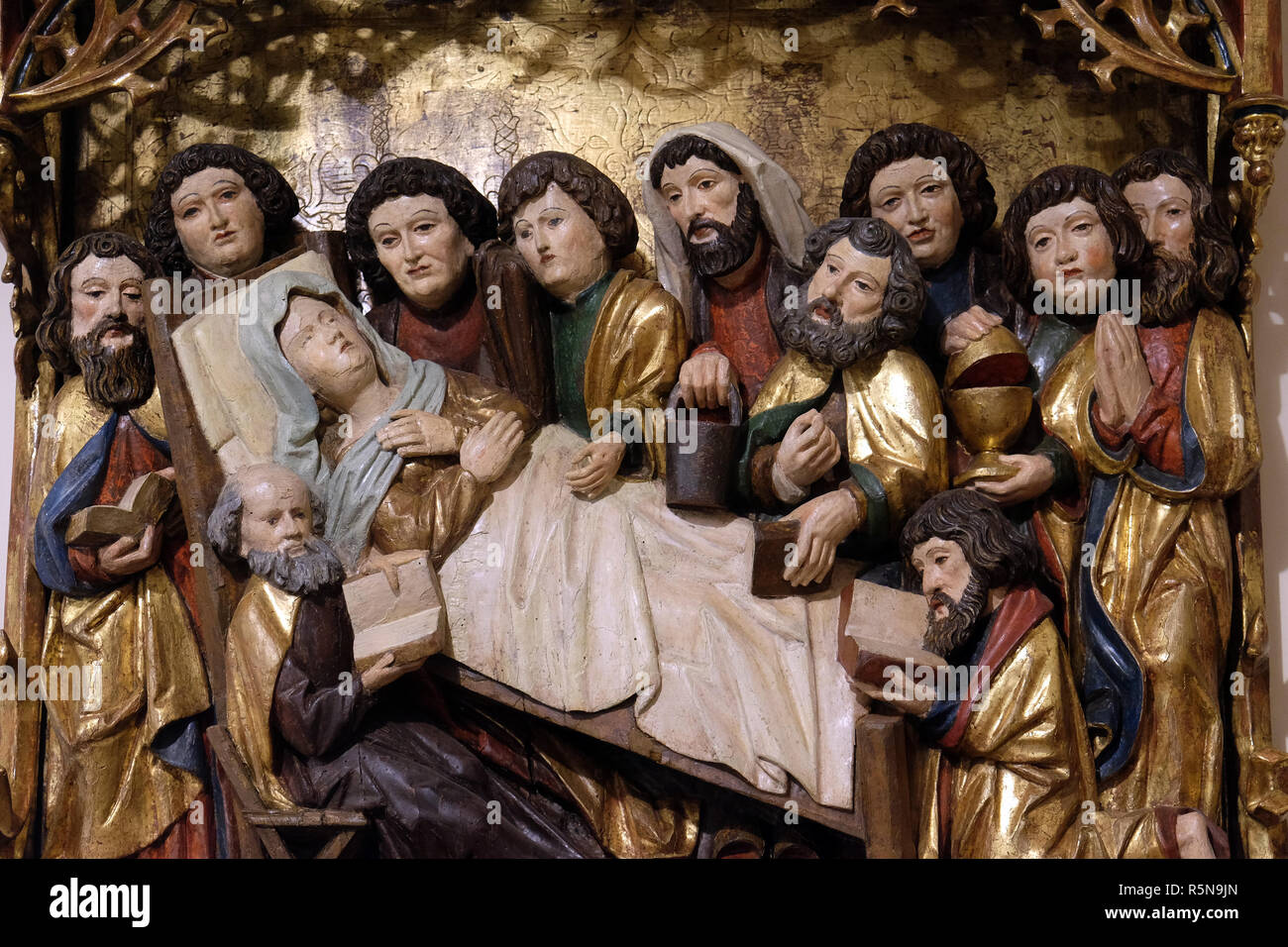 Death of the Virgin Mary, chapel in the Blind Center Saint Raphael in Bolzano, Italy Stock Photo