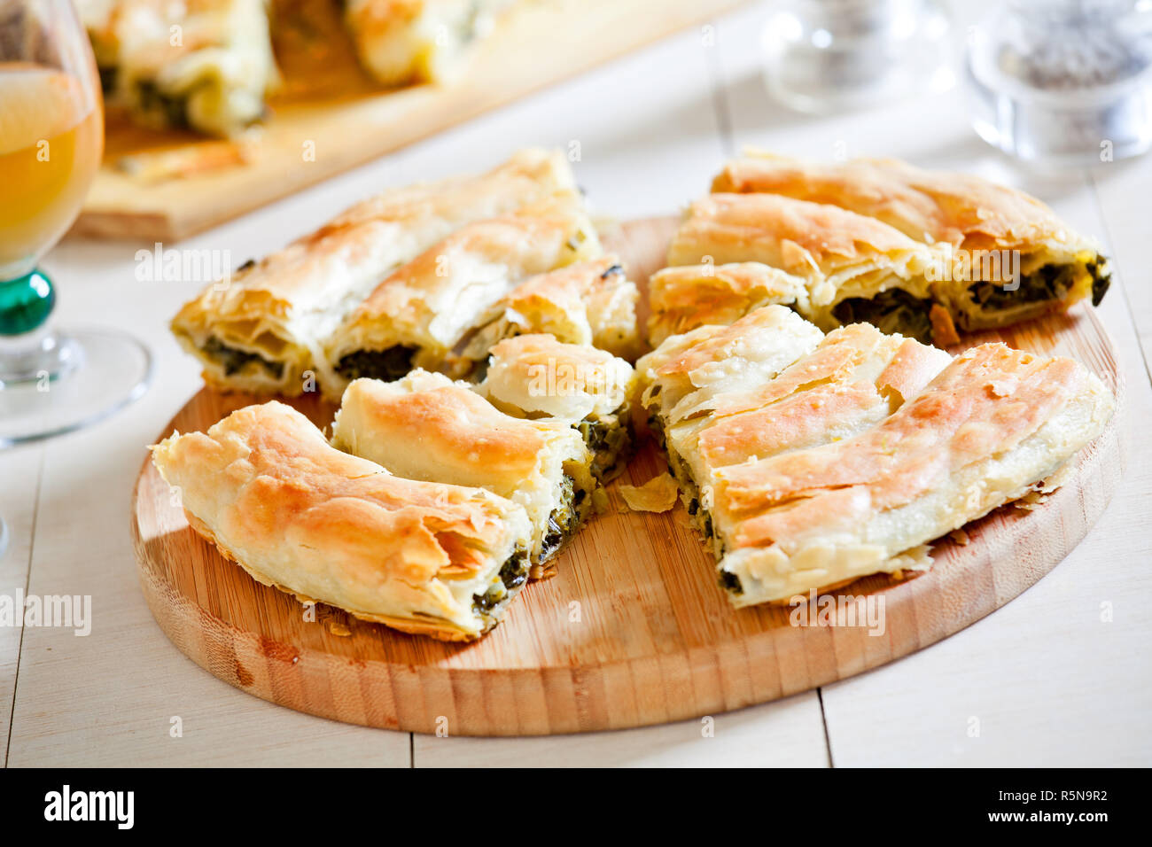 Homemade Greek Spinach Pie With Feta Stock Photo - Alamy