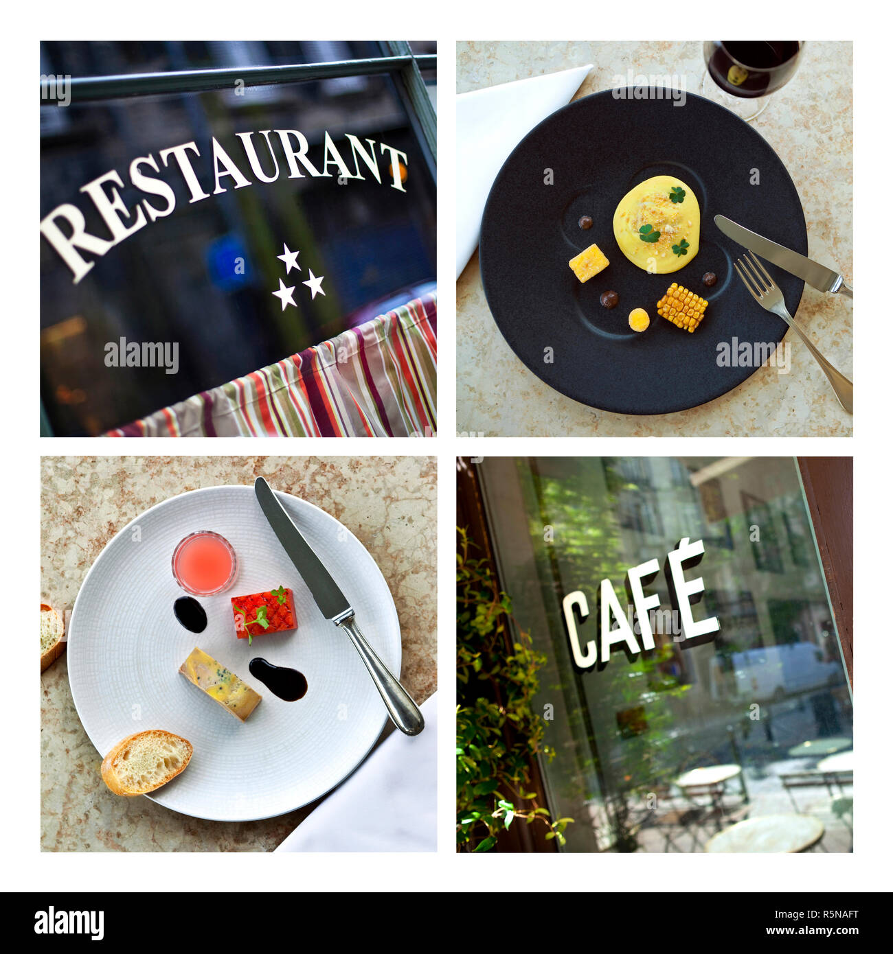 Bistro and dishes Stock Photo Alamy