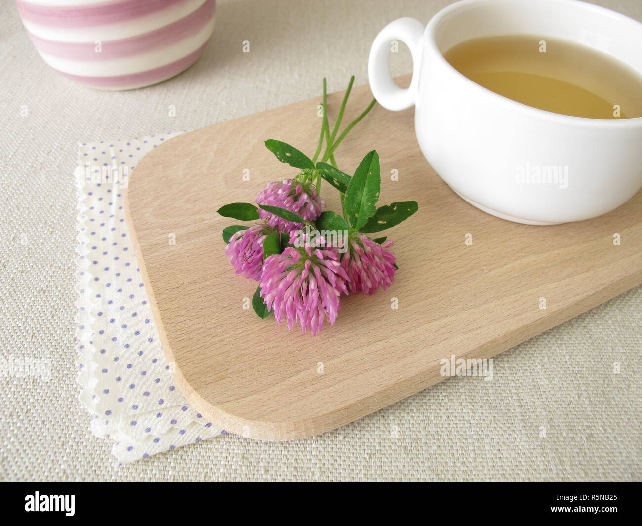 herbal tea with red clover Stock Photo