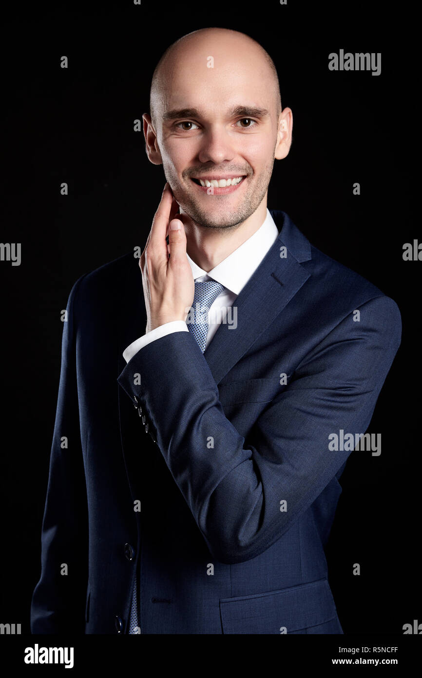 Man Stroking his Chin Stock Photo