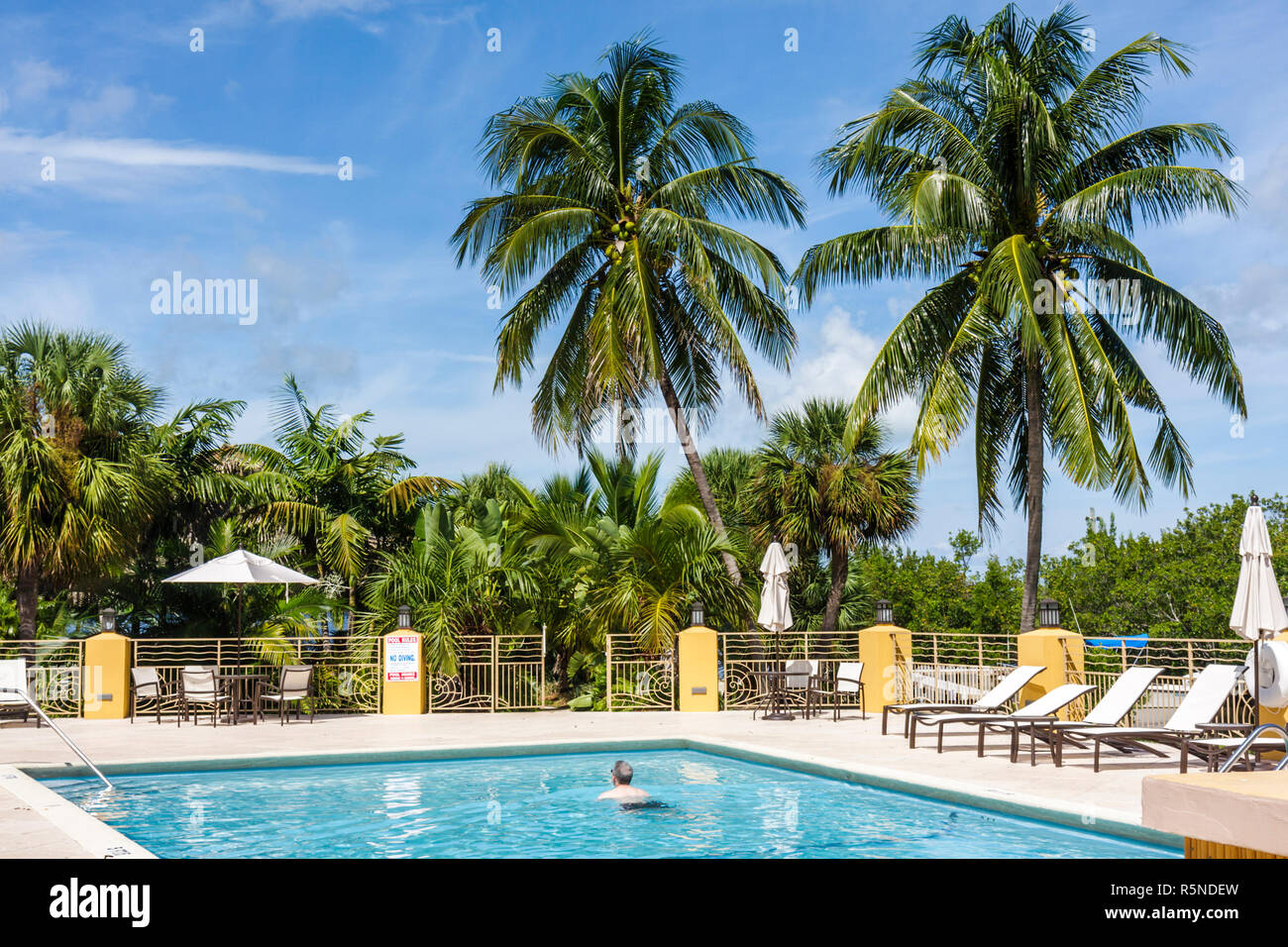 Florida Key Largo Florida Keys,US highway Route 1,Overseas Highway,Key Largo Resort at Manatee Bay water,Hampton Inn,hotel hotels lodging inn motel mo Stock Photo