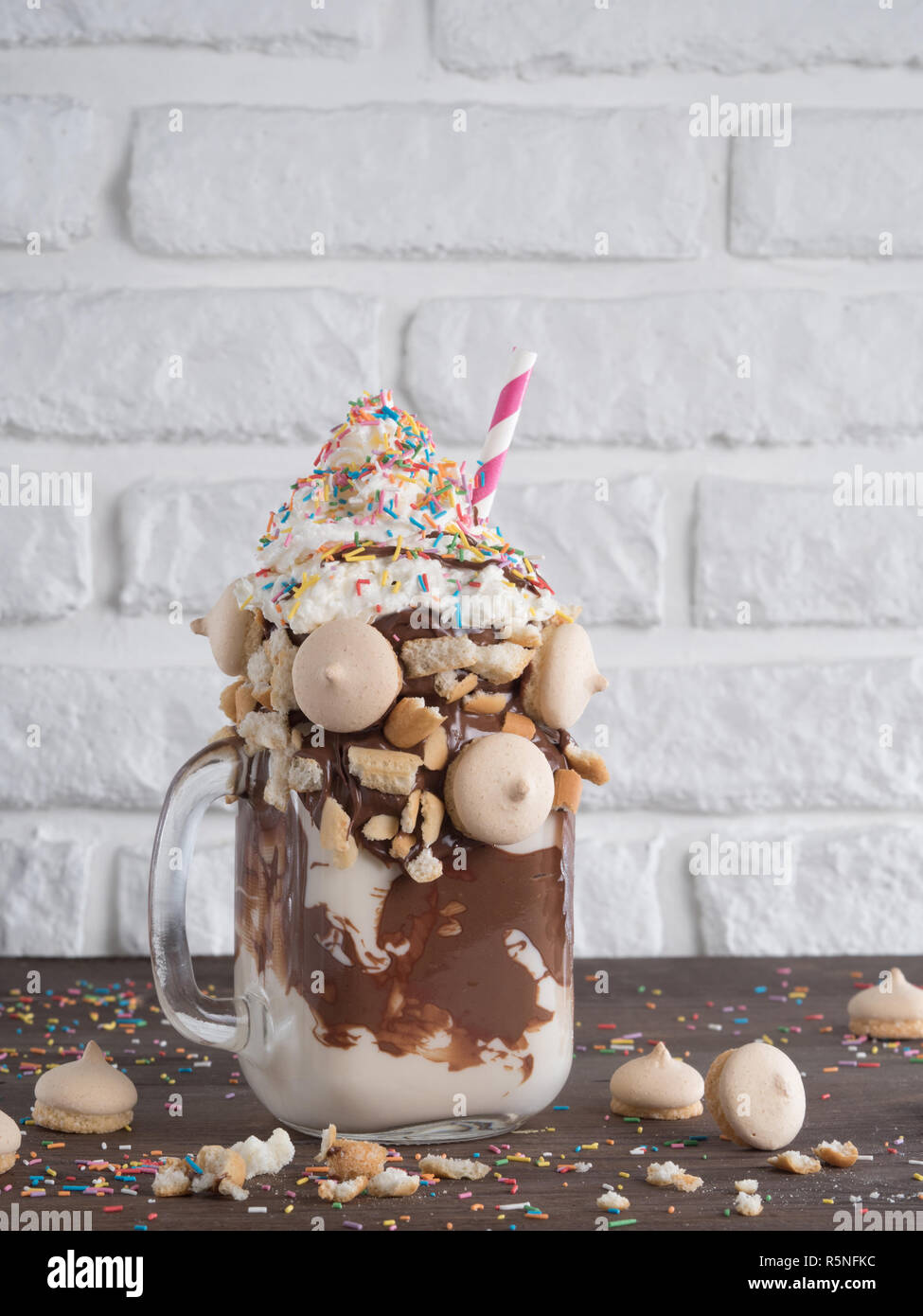 freakshake with copy space Stock Photo