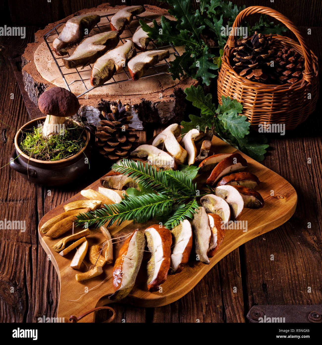 prepare dried mushrooms Stock Photo Alamy