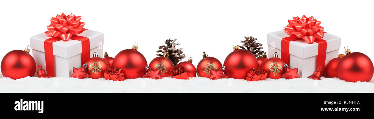 Weihnachten Geschenke Weihnachtsgeschenke Banner Dekoration Winter Schnee  Freisteller Stock Photo - Alamy