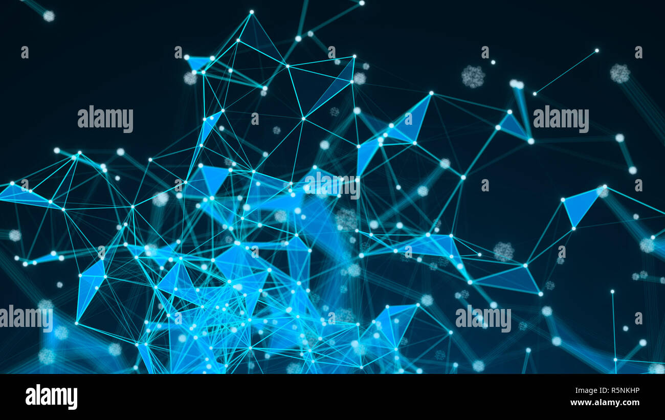 Abstract Polygonal Space Background with Connecting Dots and Lines ...