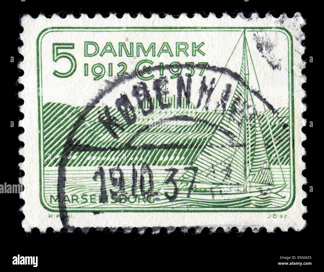 Postage stamp from Denmark in the King Christian X- Jubilee series issued in 1937 Stock Photo