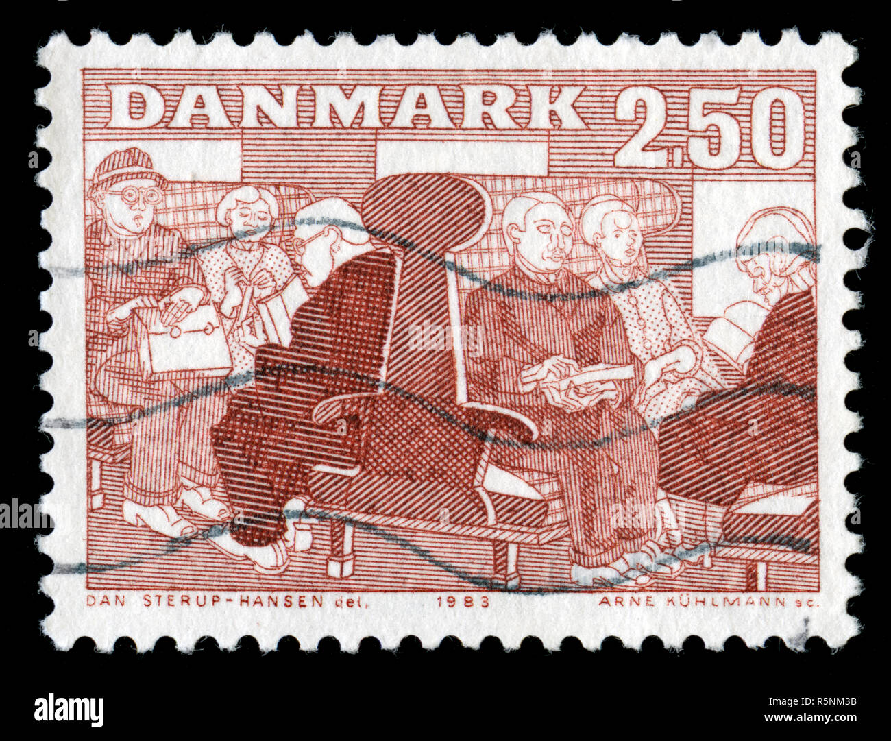 Postage stamp from Denmark in the Int. Year of the Elderly people series issued in 1983 Stock Photo