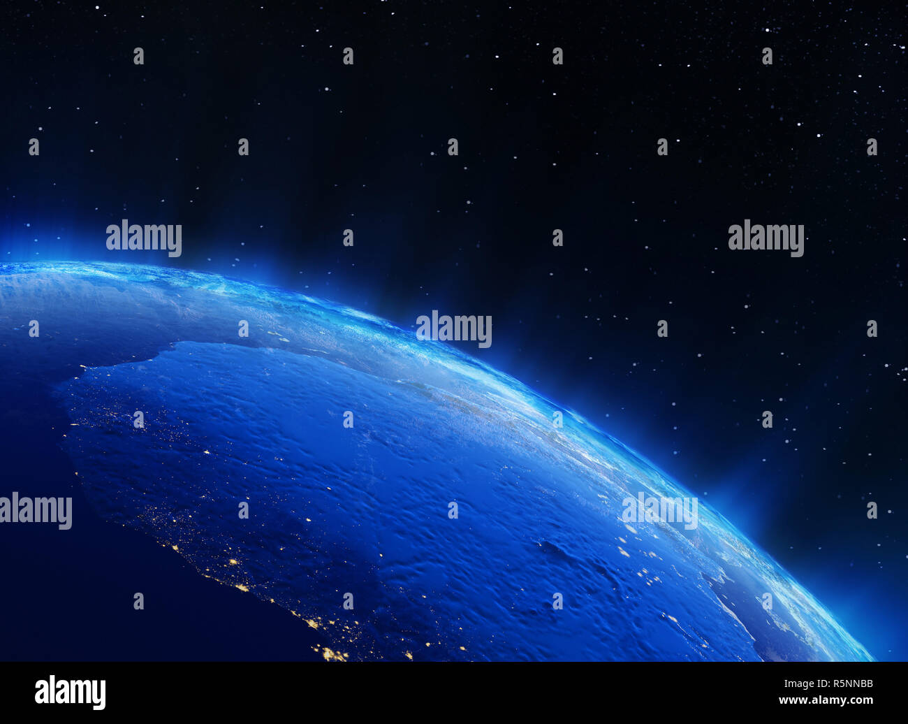 Africa city lights 3d rendering Stock Photo - Alamy