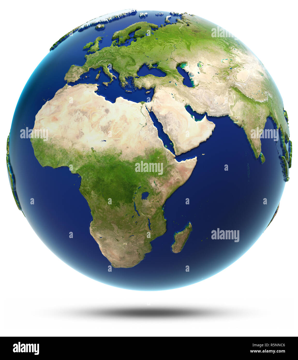 Earth model - Africa and Eurasia 3d rendering Stock Photo