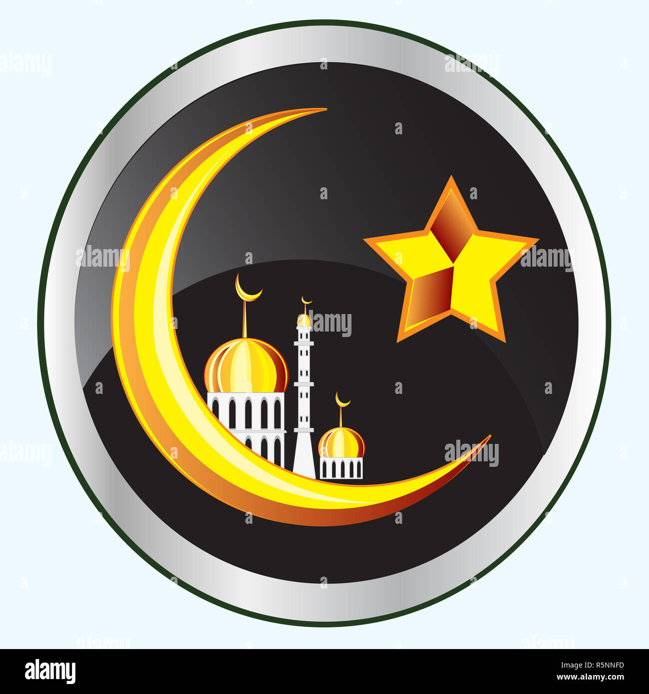 Button File Islamic Symbol of the islam on button Stock Photo - Alamy