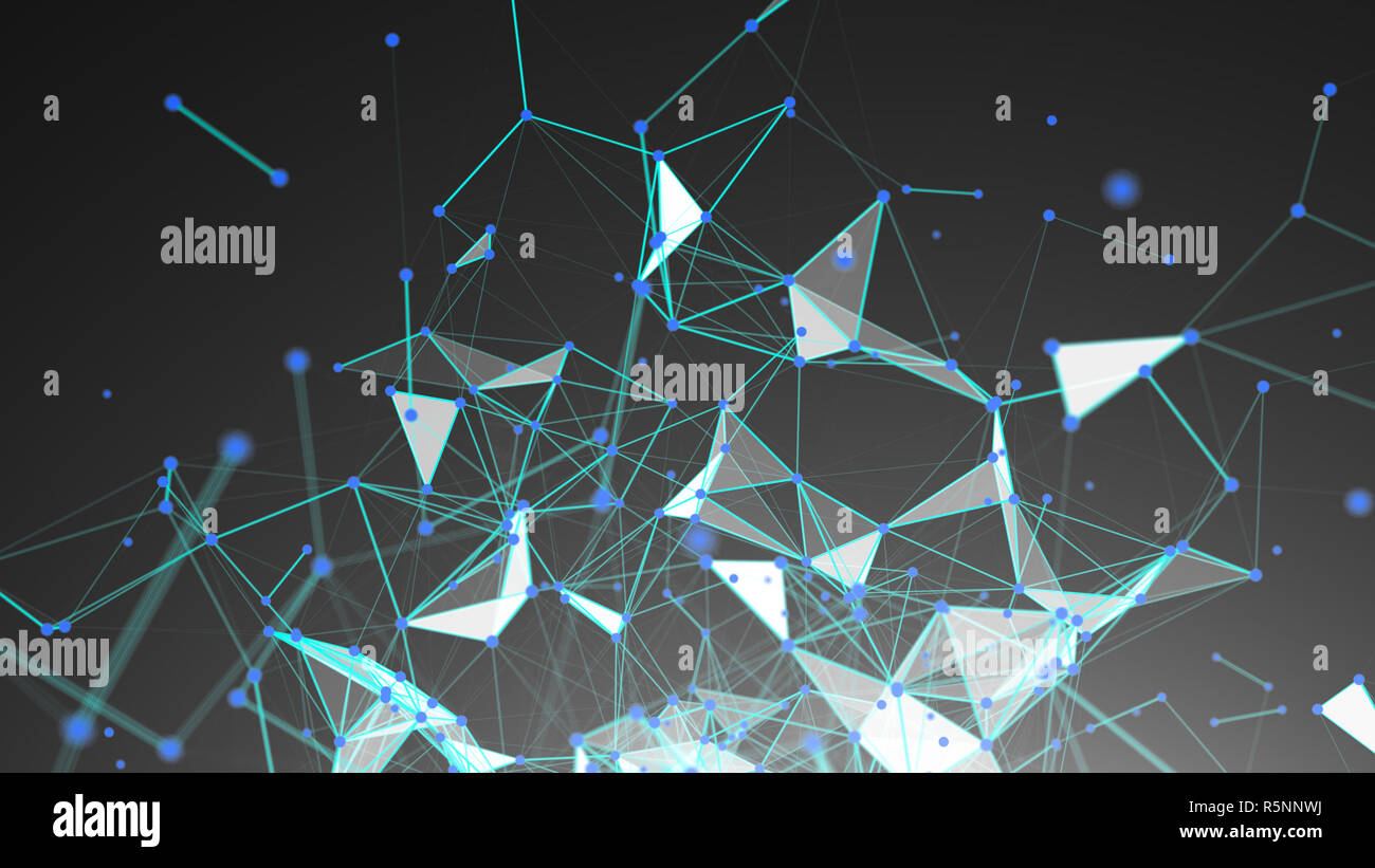 Abstract Polygonal Space Background with Connecting Dots and Lines ...