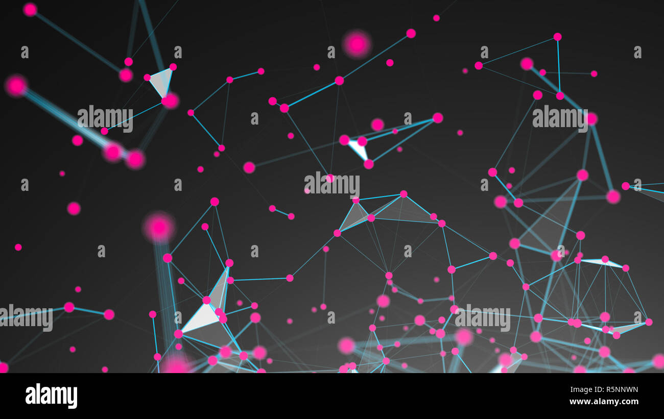 Abstract Polygonal Space Background with Connecting Dots and Lines ...