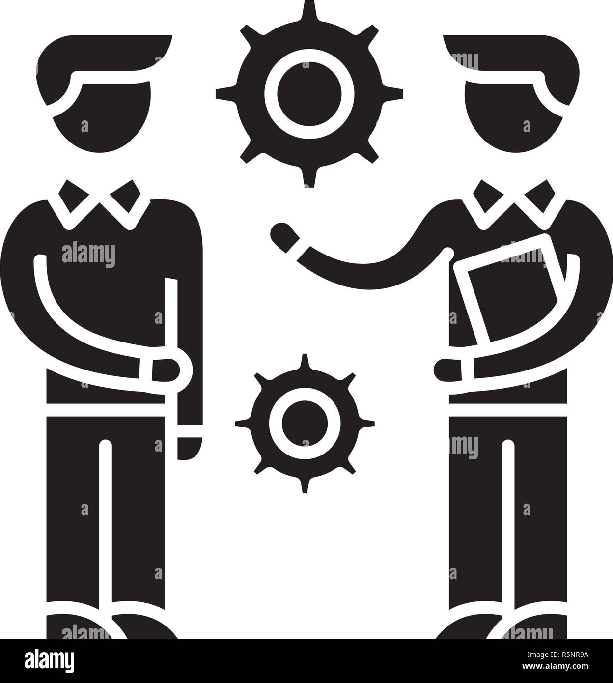 Research project black icon, vector sign on isolated background ...