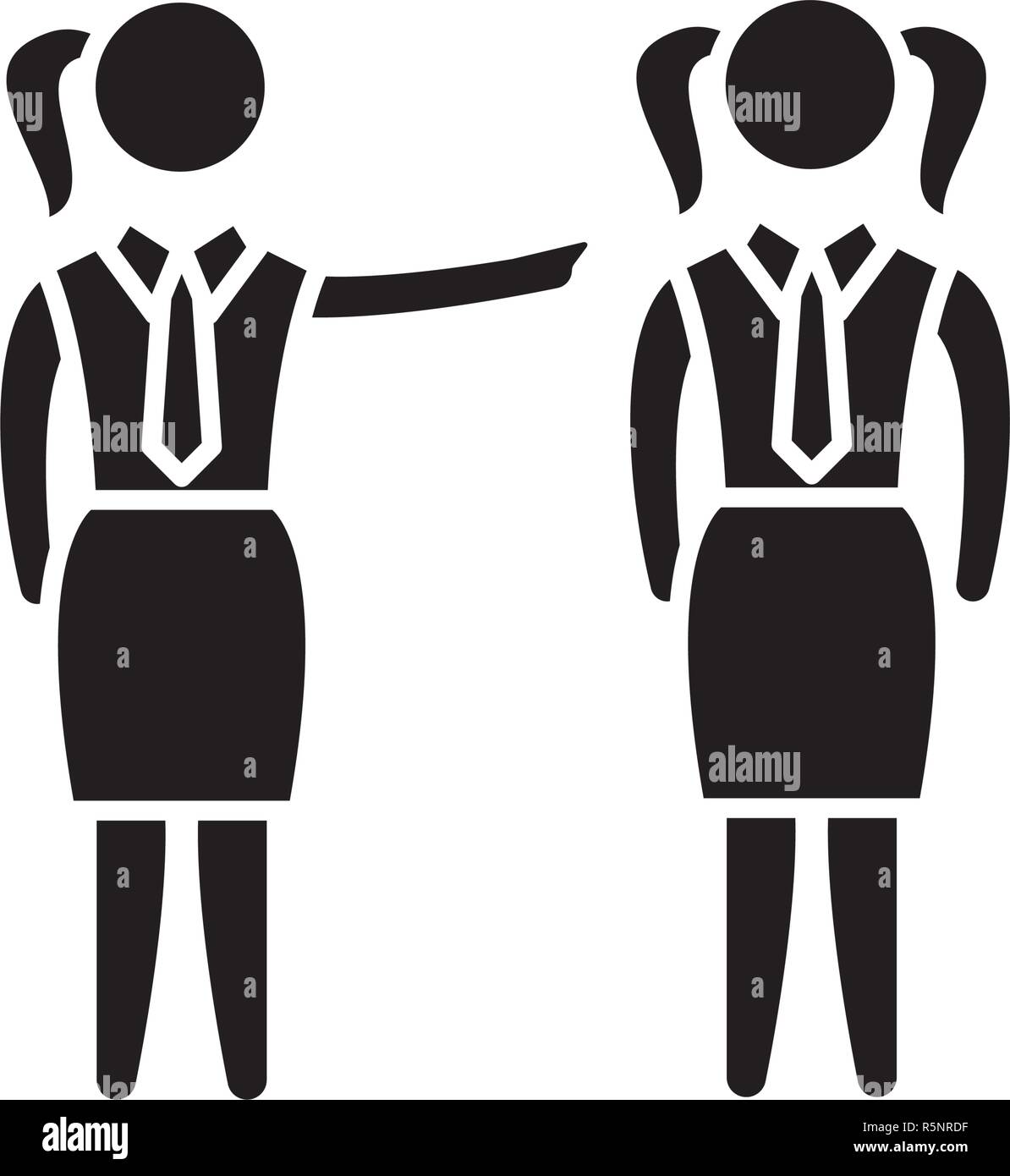 Female mentoring black icon, vector sign on isolated background. Female ...