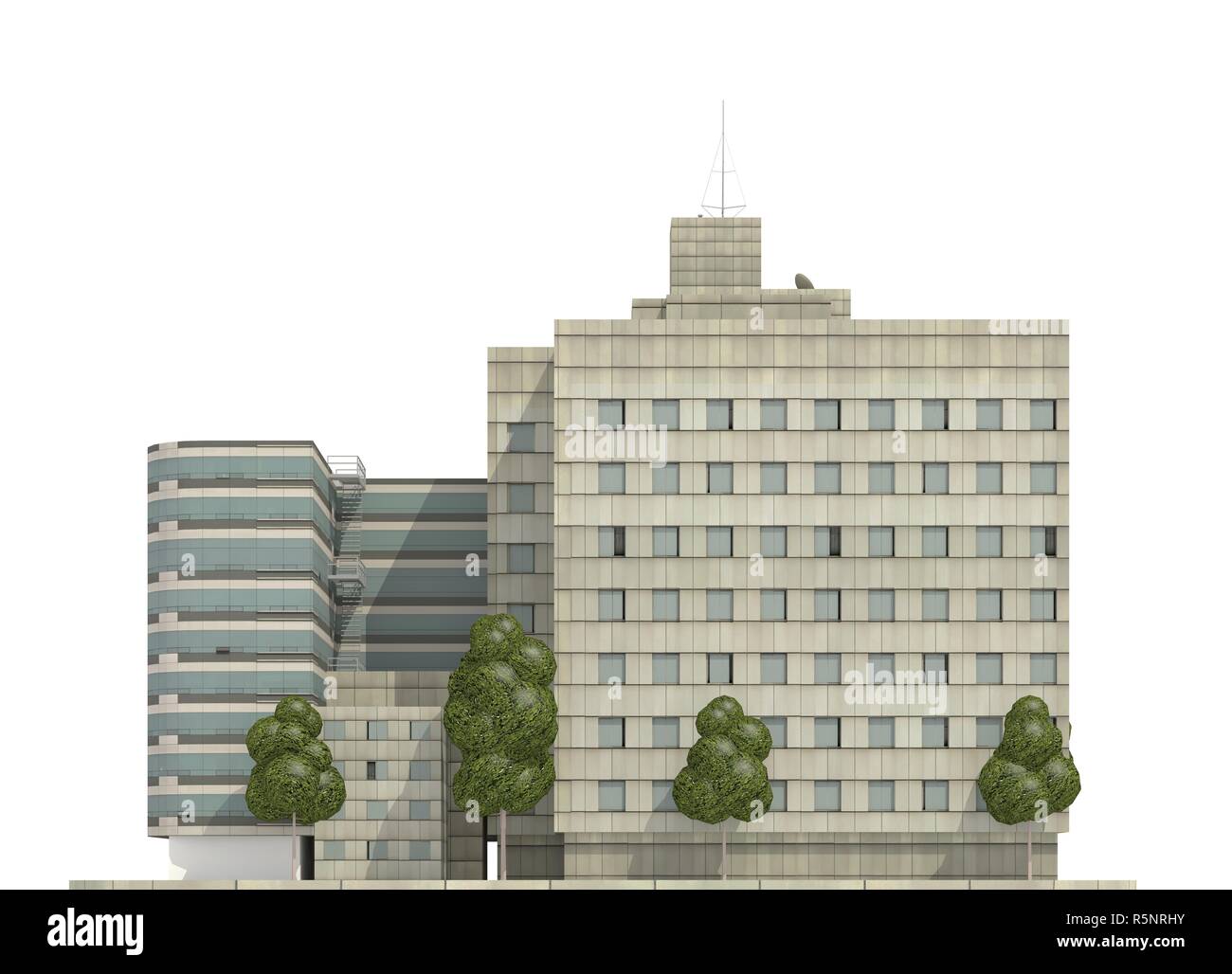 Modern buildings isolated on white background 3d illustration Stock ...