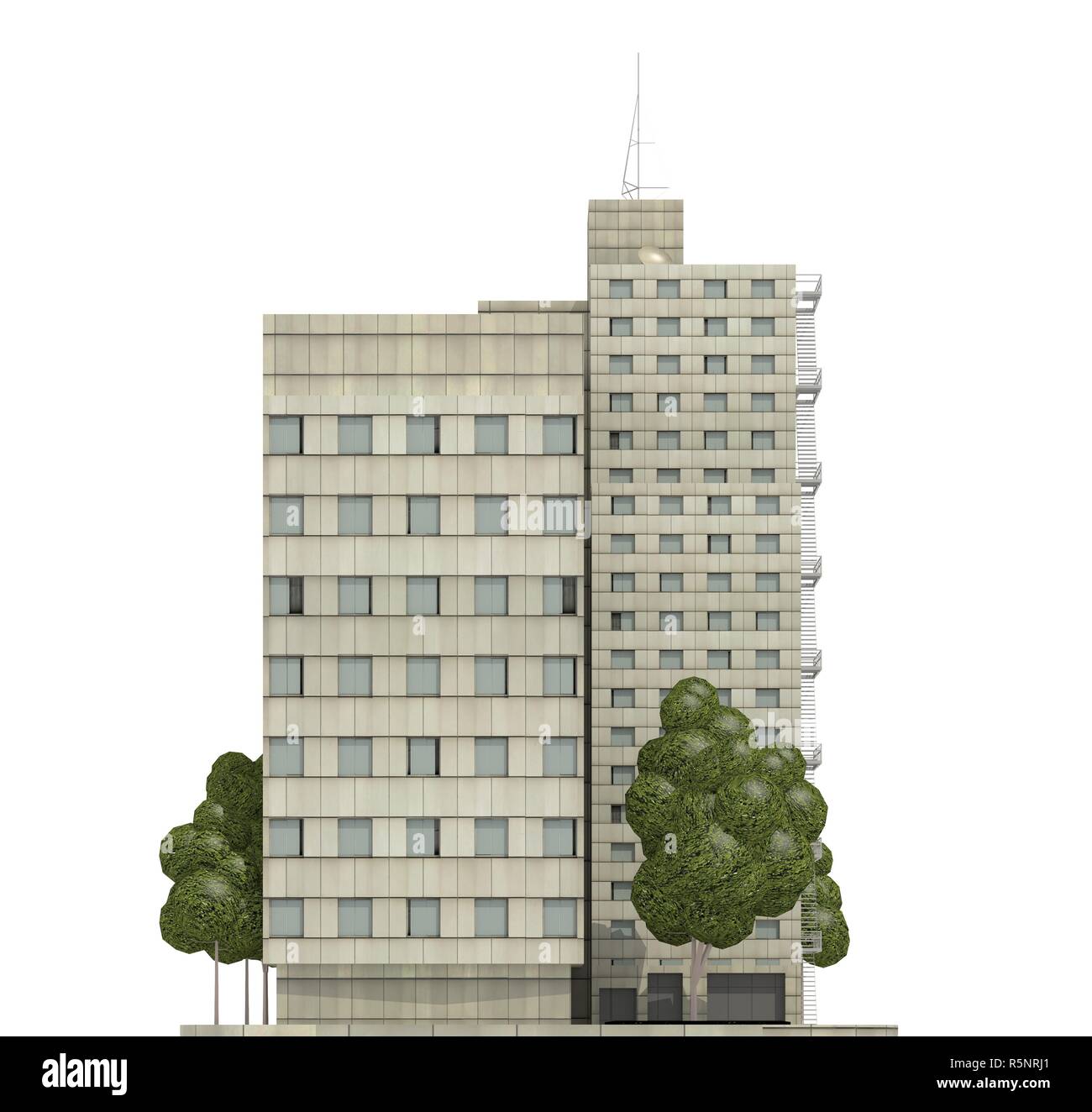 Modern buildings isolated on white background 3d illustration Stock ...
