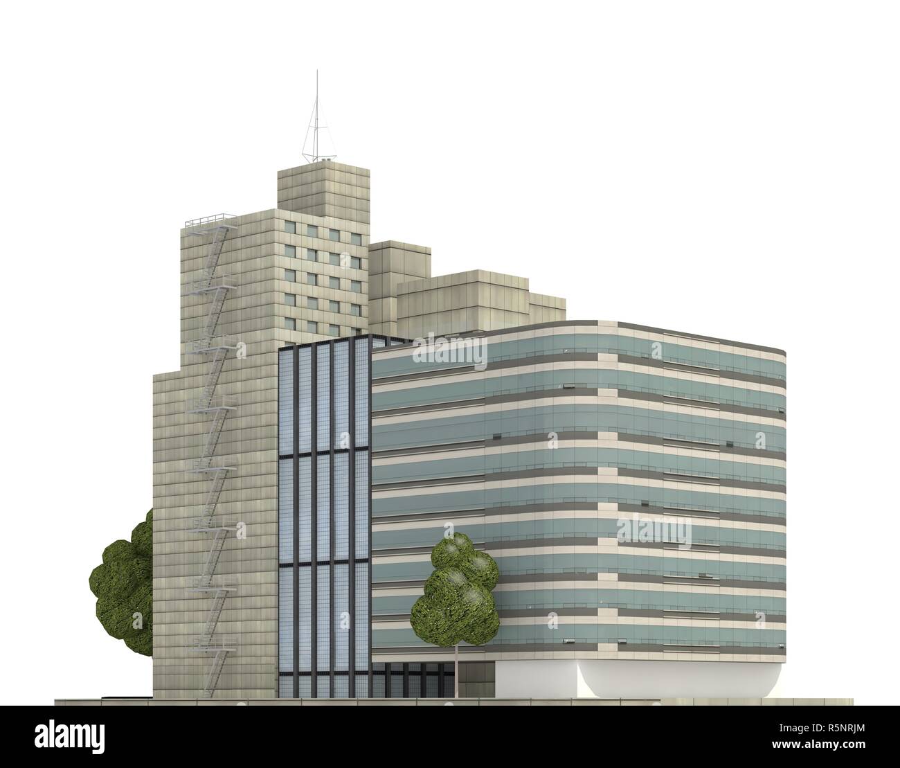 Modern buildings isolated on white background 3d illustration Stock ...