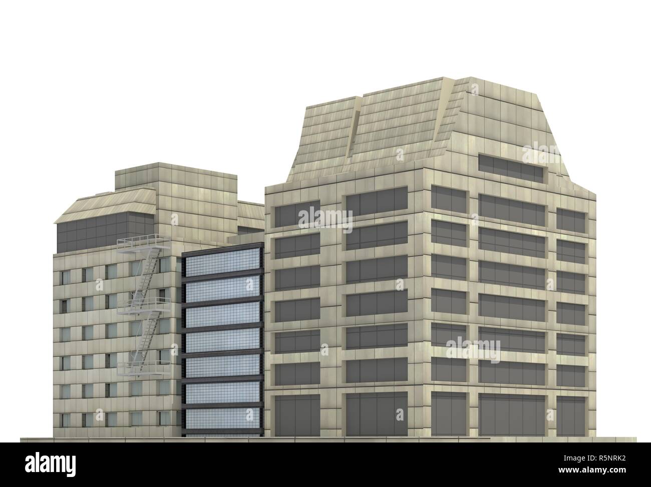 Modern buildings isolated on white background 3d illustration Stock ...