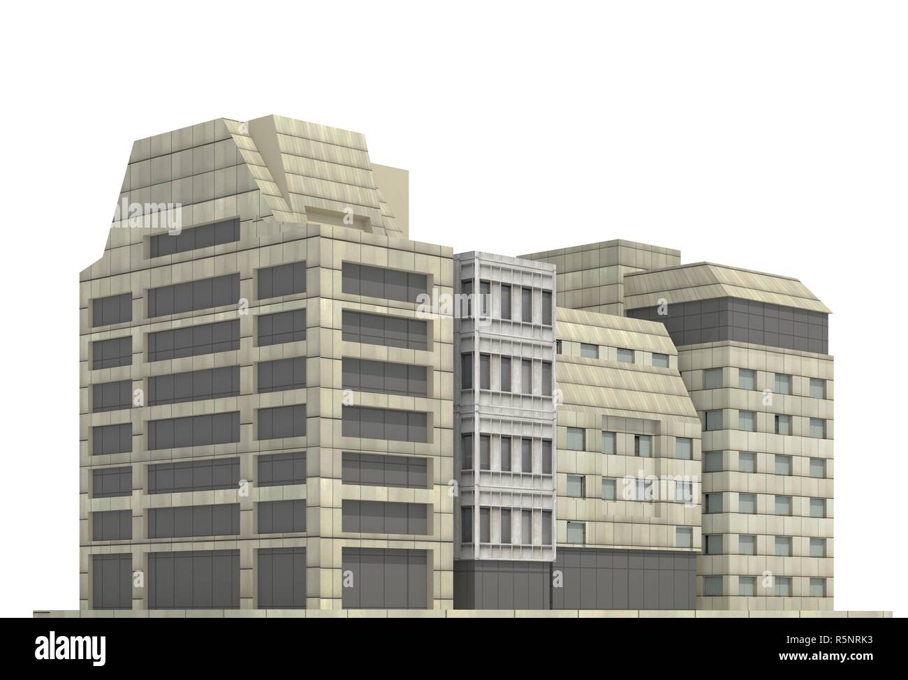 Modern buildings isolated on white background 3d illustration Stock ...