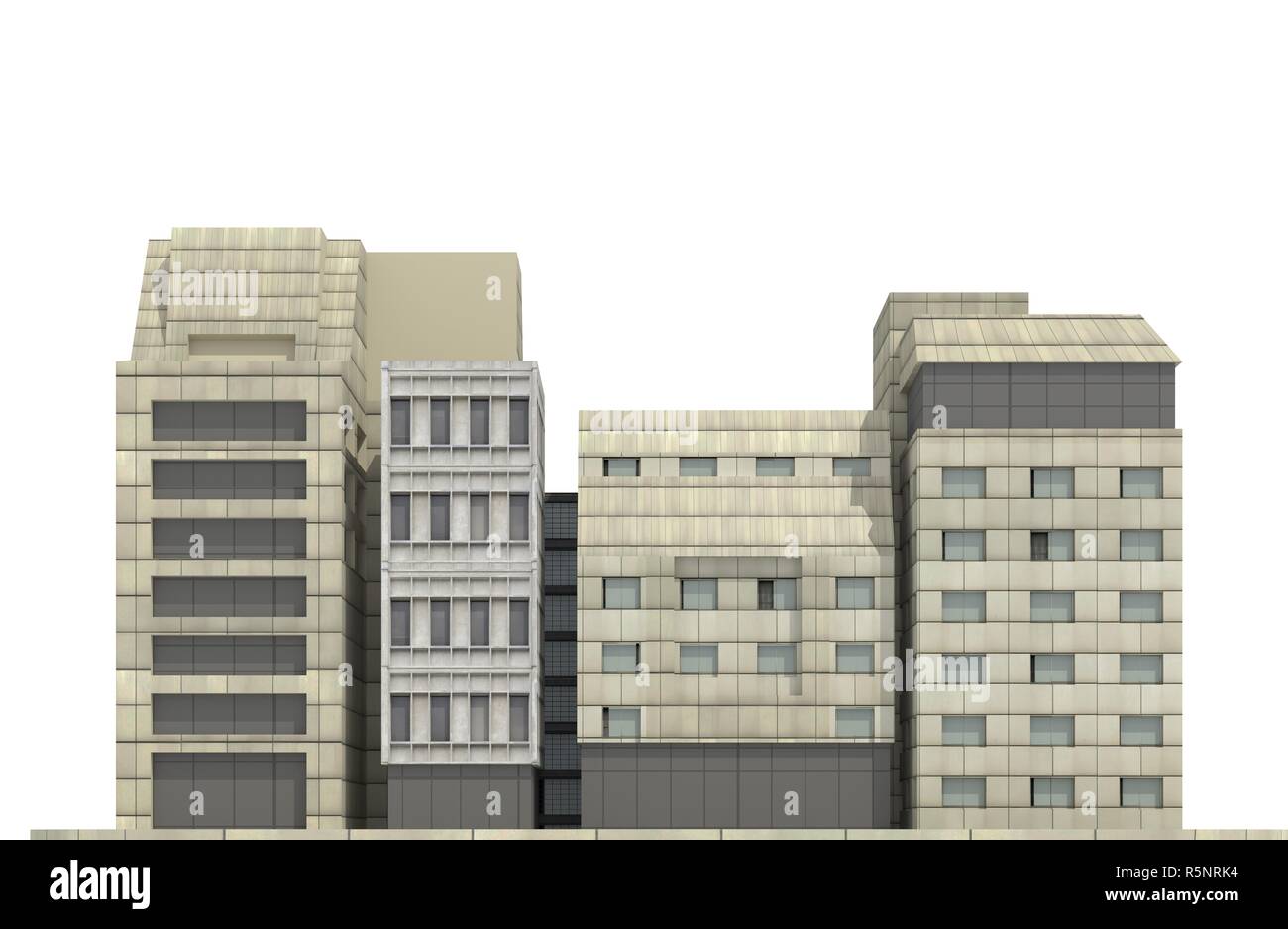 Modern buildings isolated on white background 3d illustration Stock ...