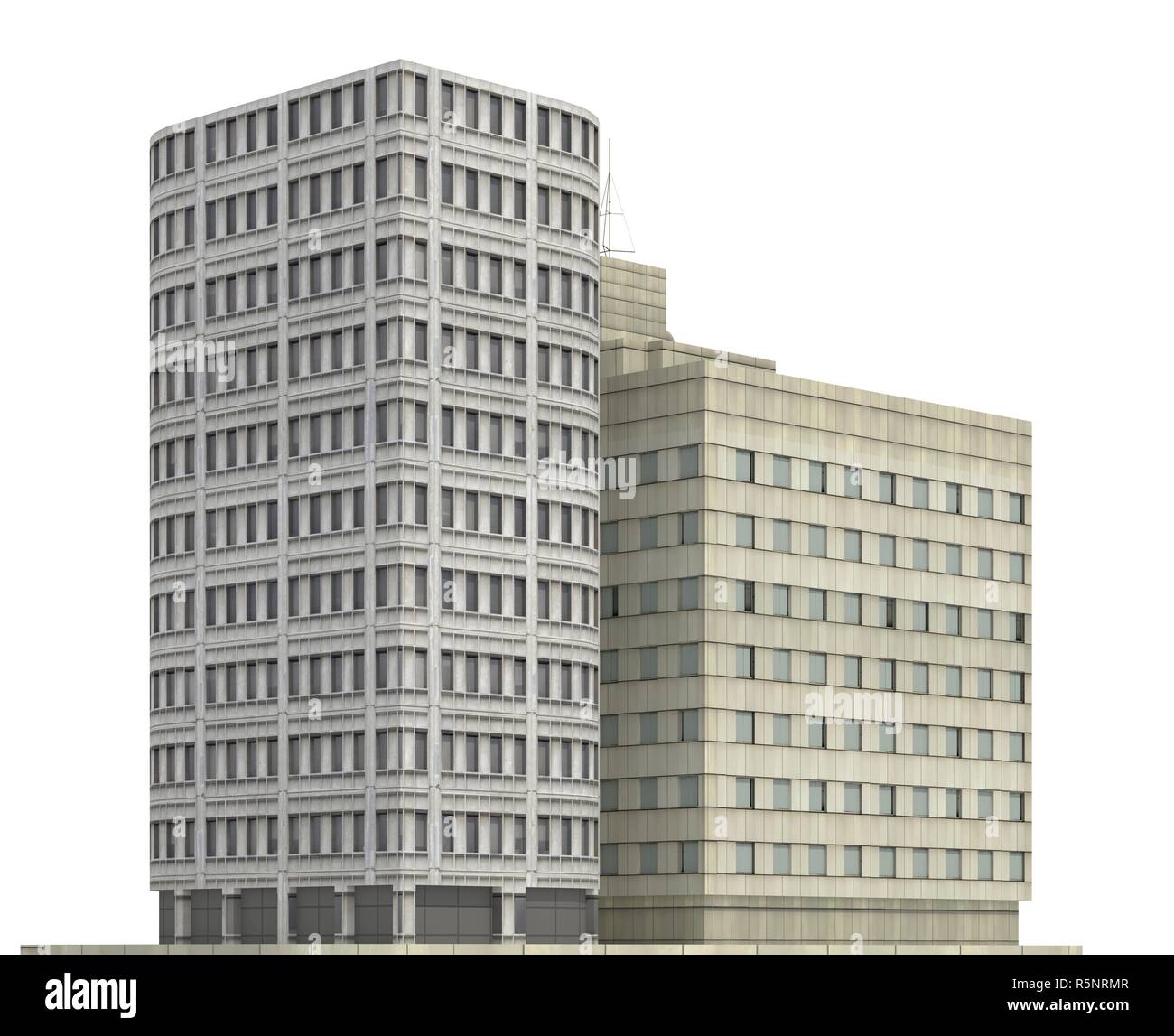 Modern buildings isolated on white background 3d illustration Stock ...