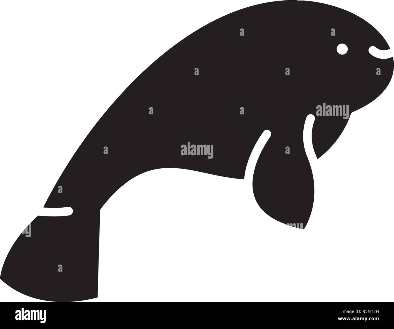 Beluga black icon, vector sign on isolated background. Beluga concept symbol, illustration  Stock Vector