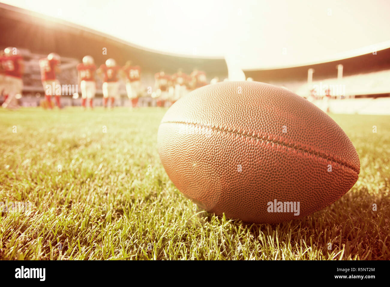 Close up of an american football Stock Photo