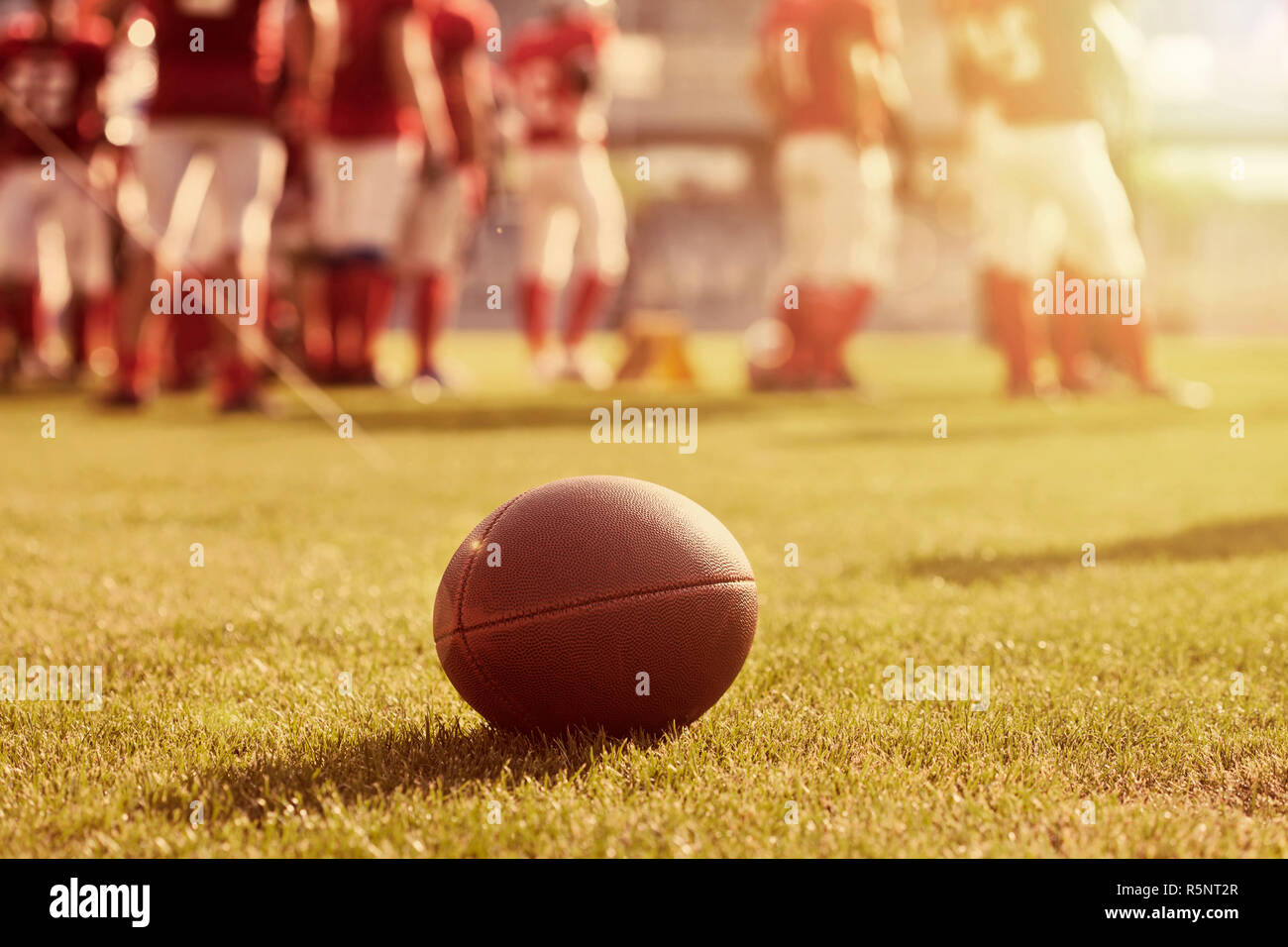 Close up of an american football Stock Photo