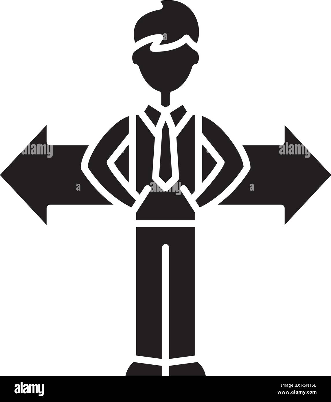 Problem of choice black icon, vector sign on isolated background ...