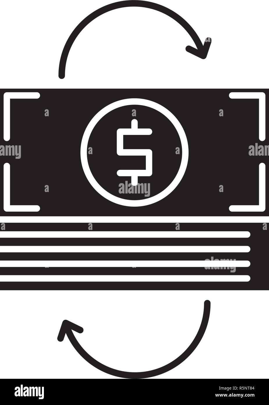 Refinancing black icon, vector sign on isolated background. Refinancing ...