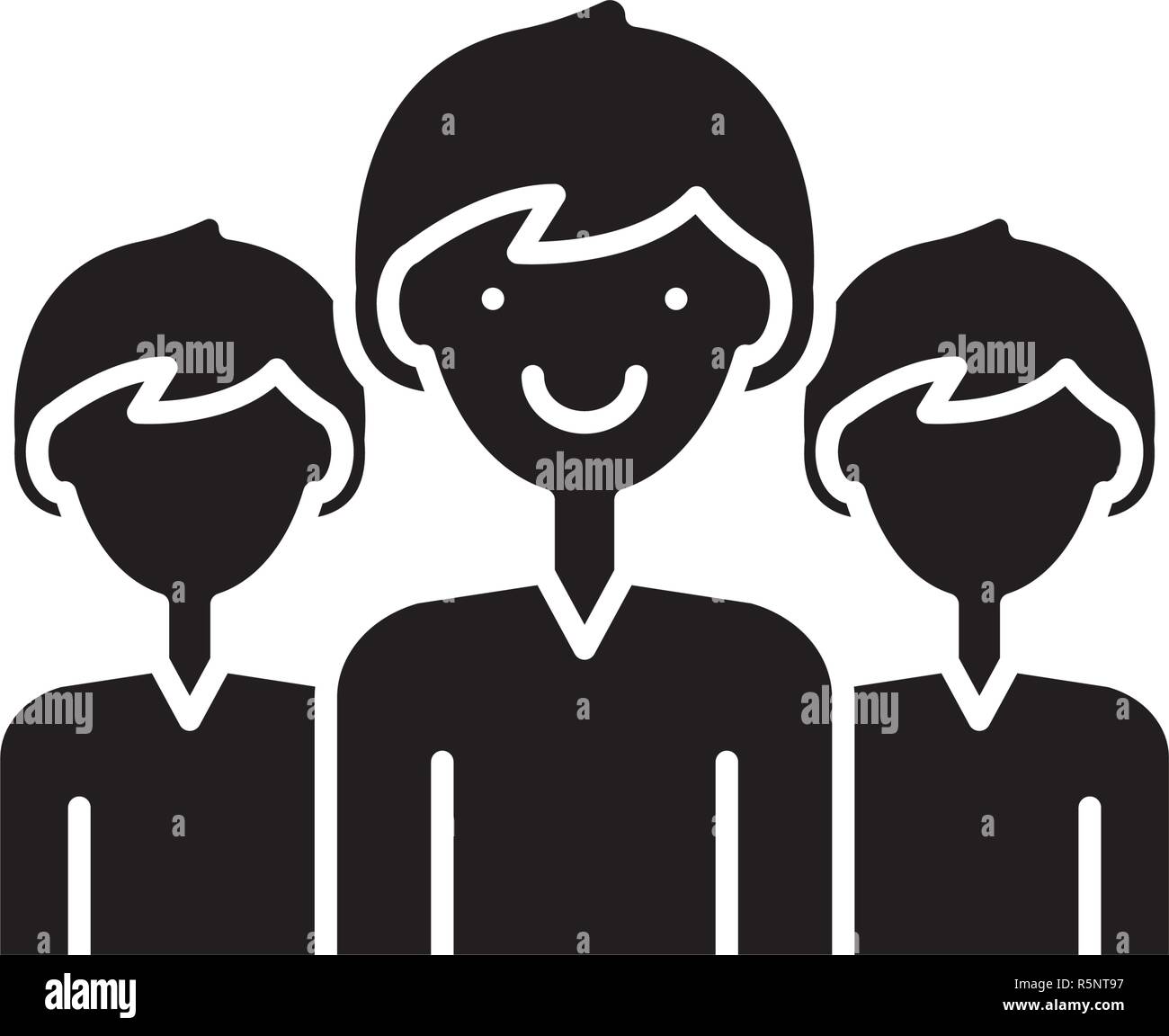 Office staff black icon, vector sign on isolated background. Office ...