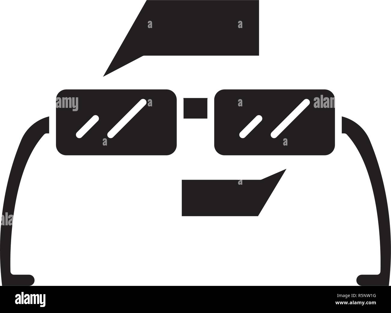 Augmented reality glasses black icon, vector sign on isolated ...
