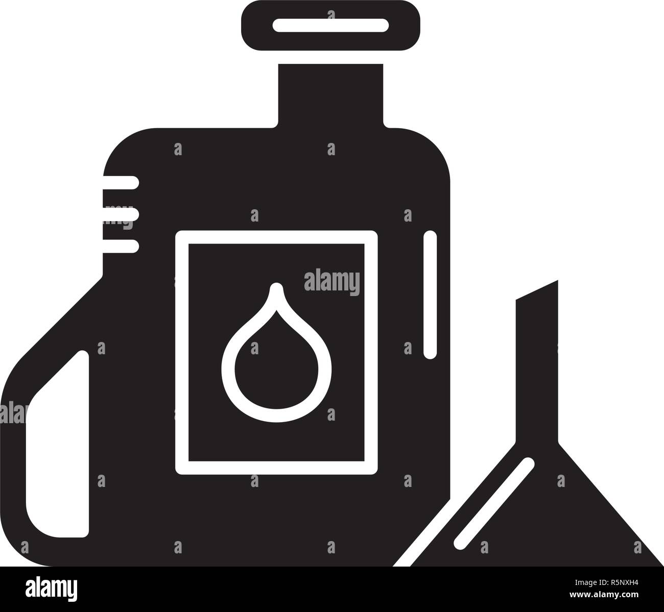 Machine oil black icon, vector sign on isolated background. Machine oil