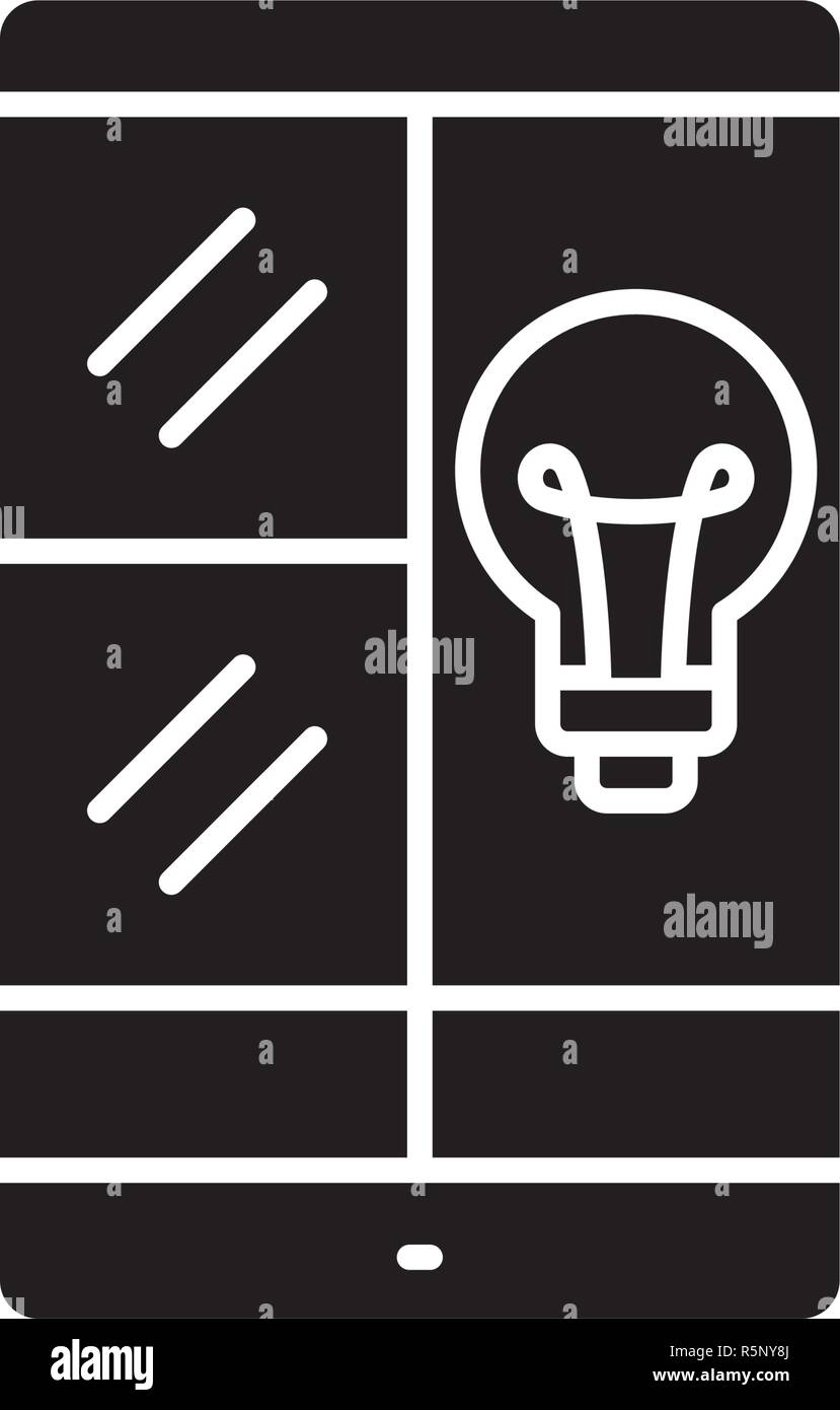 Phablet idea black icon, vector sign on isolated background. Phablet ...