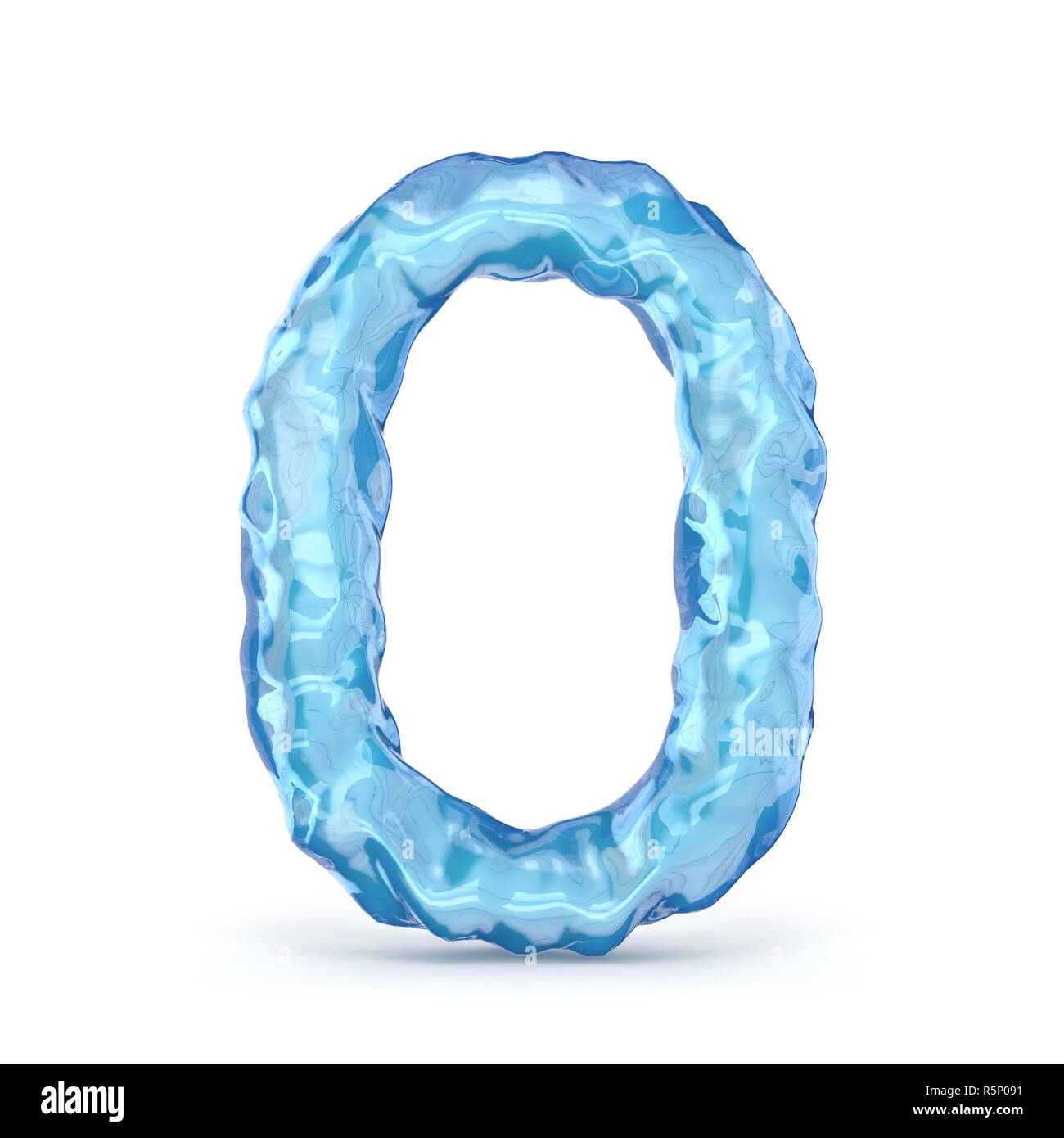 Ice font letter O 3D Stock Photo
