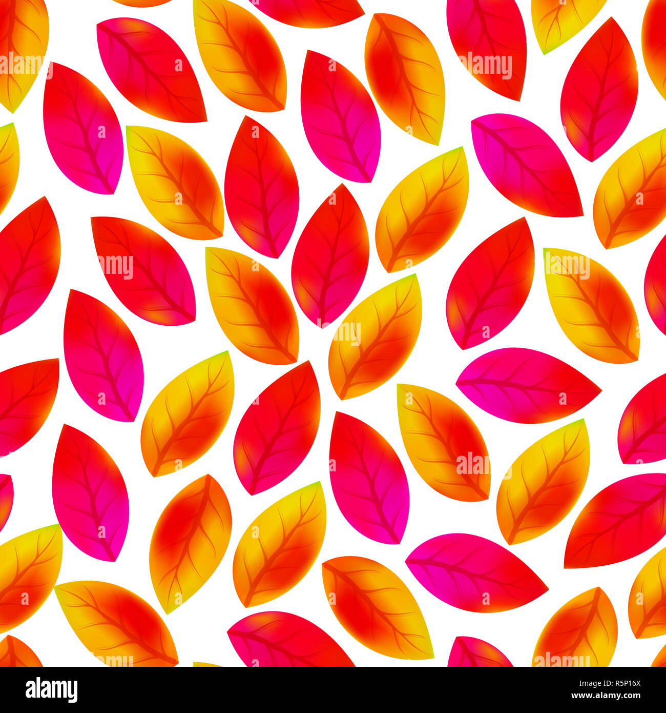 Floral seamless pattern with fallen leaves. Autumn. Leaf fall. Colorful artistic background Stock Photo