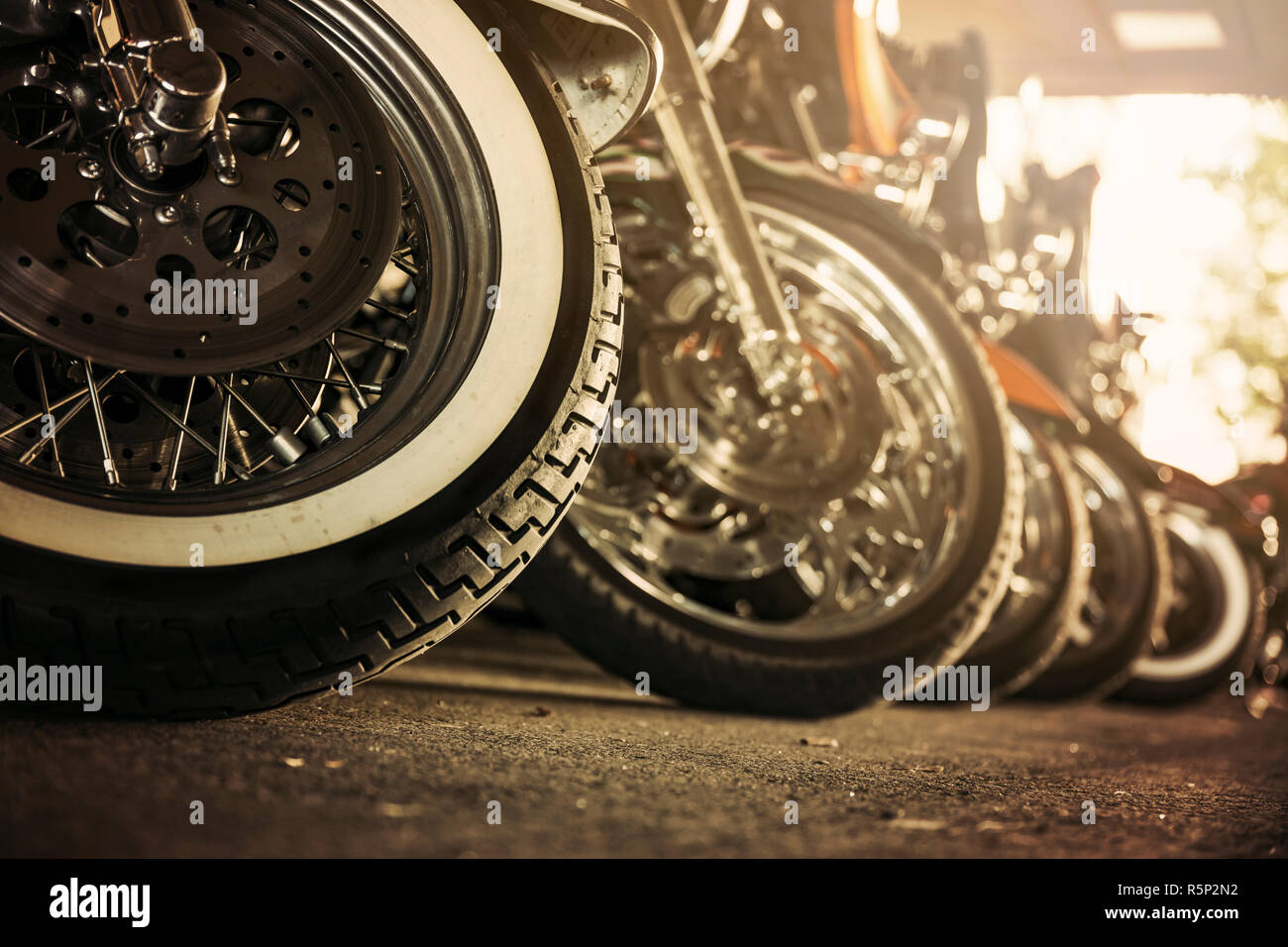 Motorcycles in a row Stock Photo - Alamy