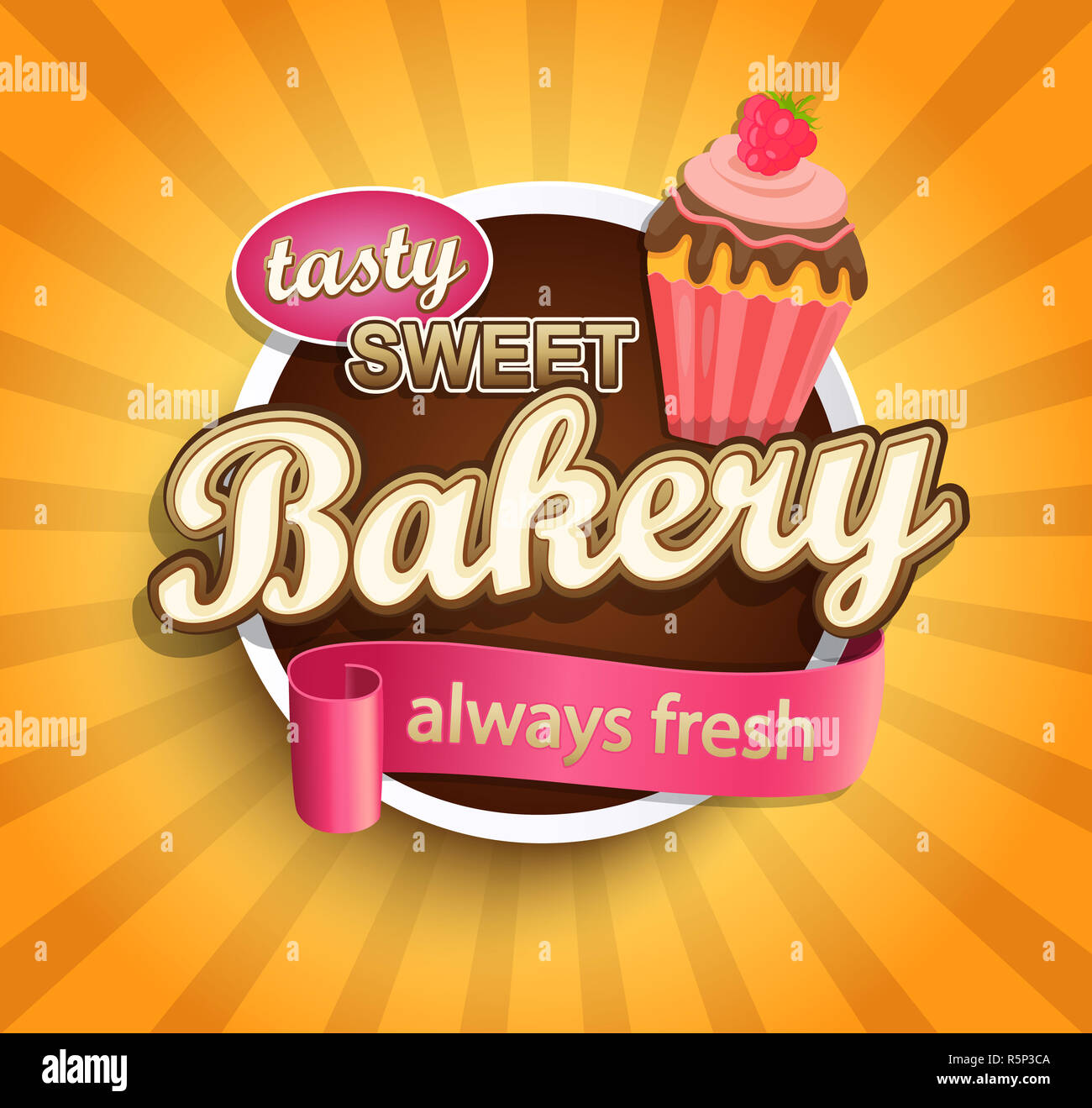Bakery logo ribbon vintage design hi-res stock photography and images ...